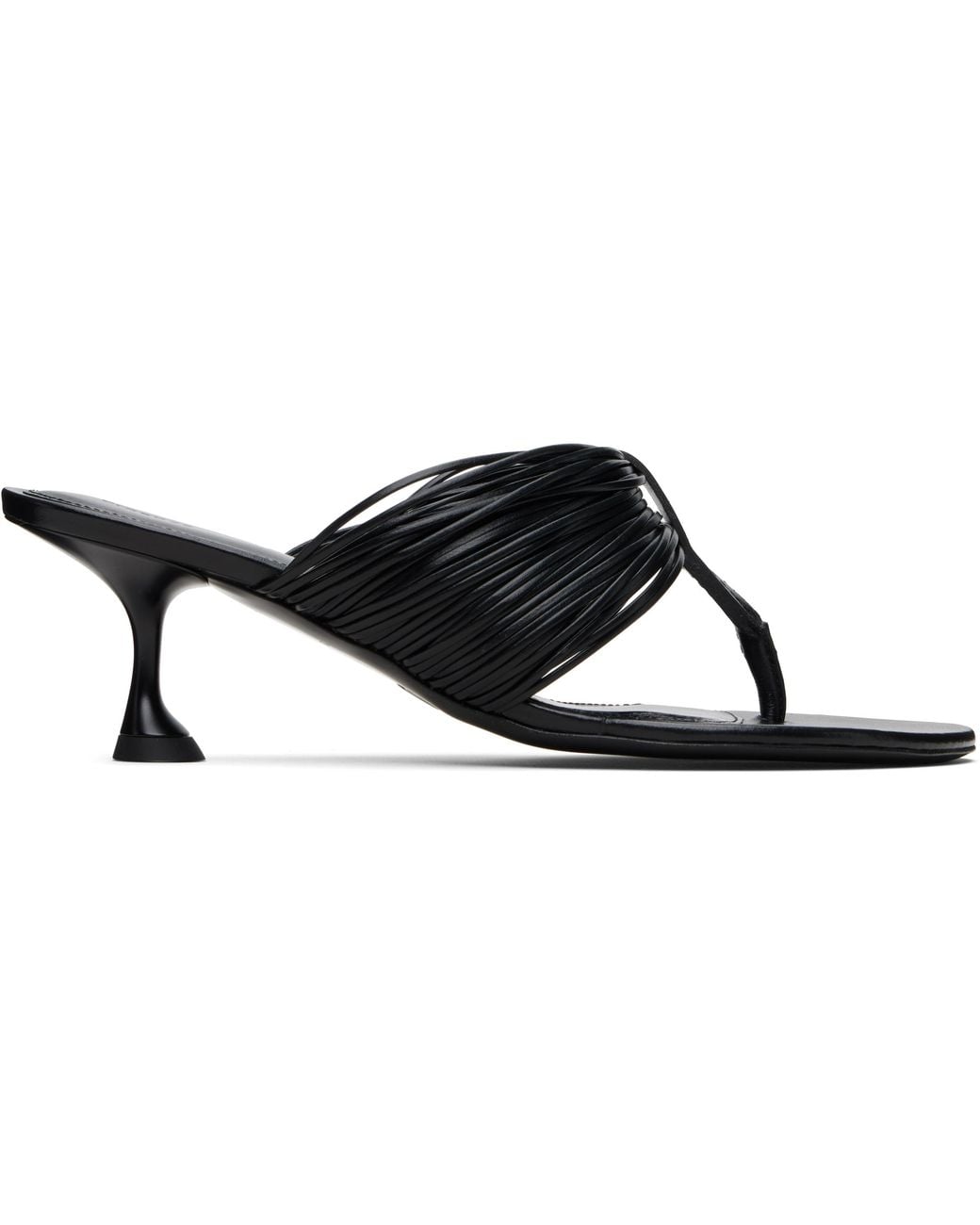Proenza Schouler Black Cable T-Strap Heeled Sandals