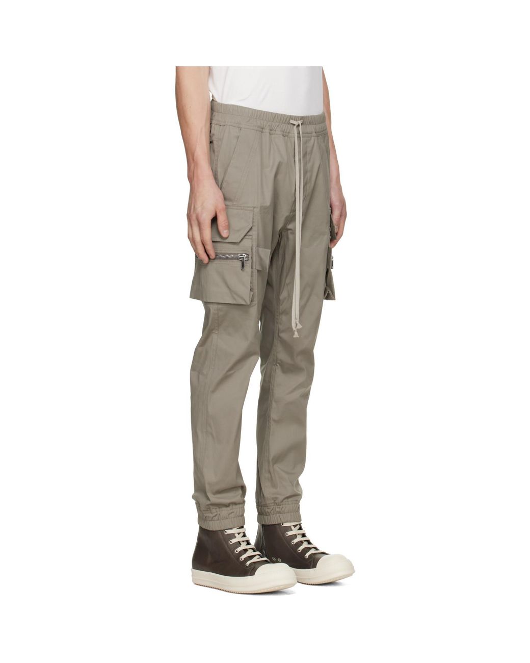 Rick Owens Gray Tower Mastodon Cargo Pants for men