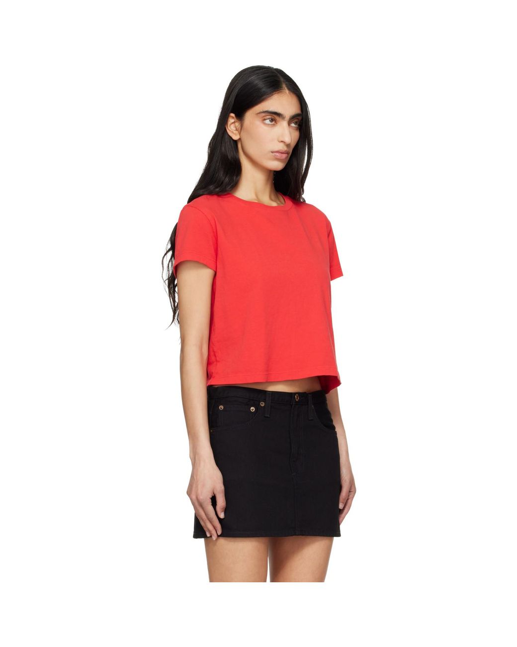 Agolde Red Adine Shrunken T-Shirt