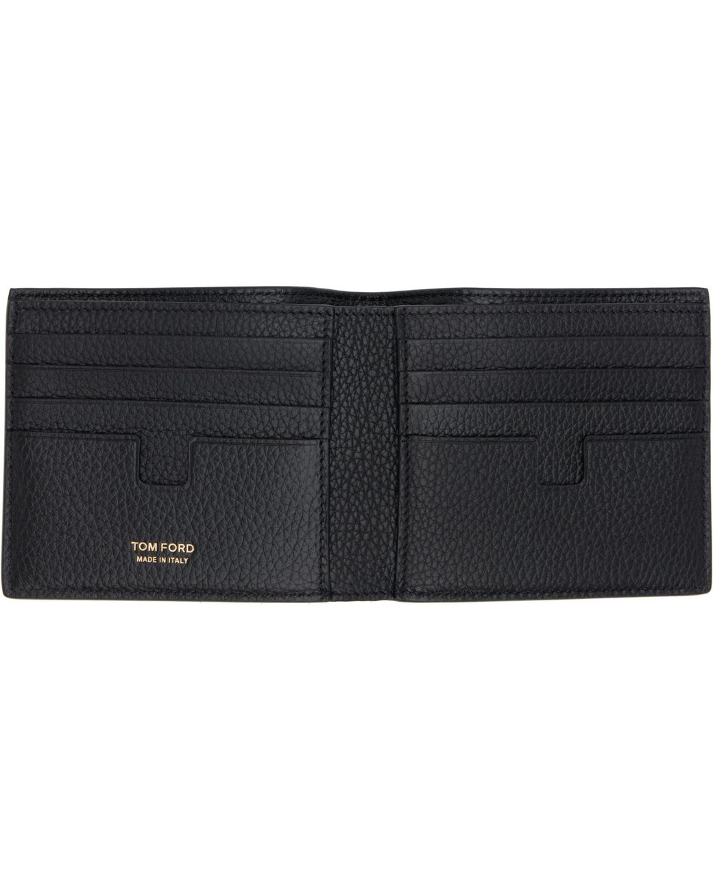Tom Ford Black Grain Leather Classic Bifold Wallet for men