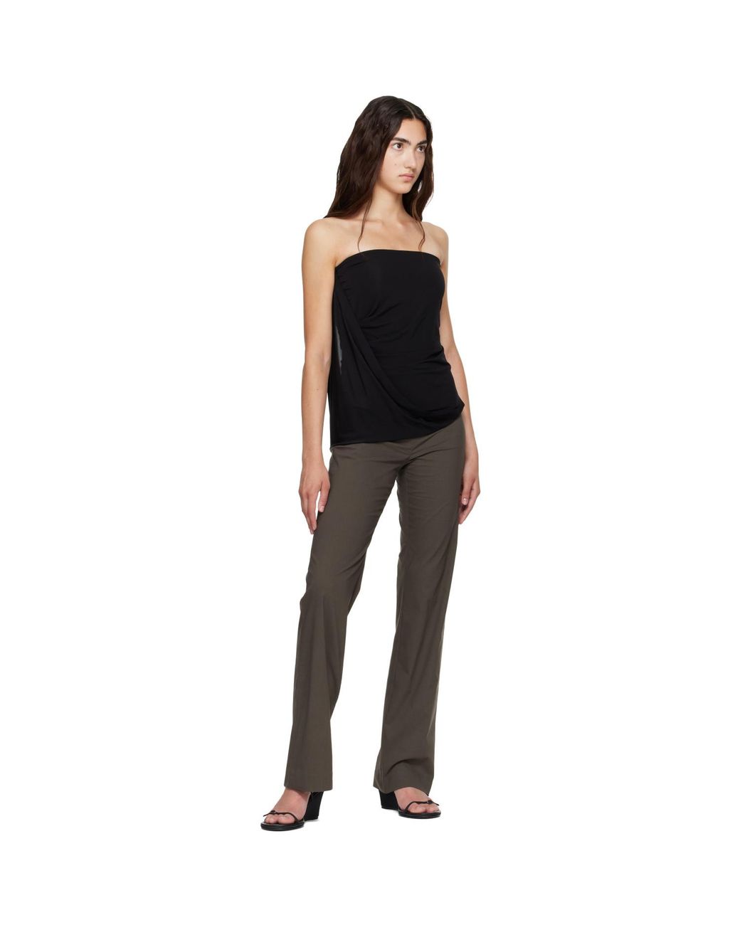 Helmut Lang Black Twisted Tube Top