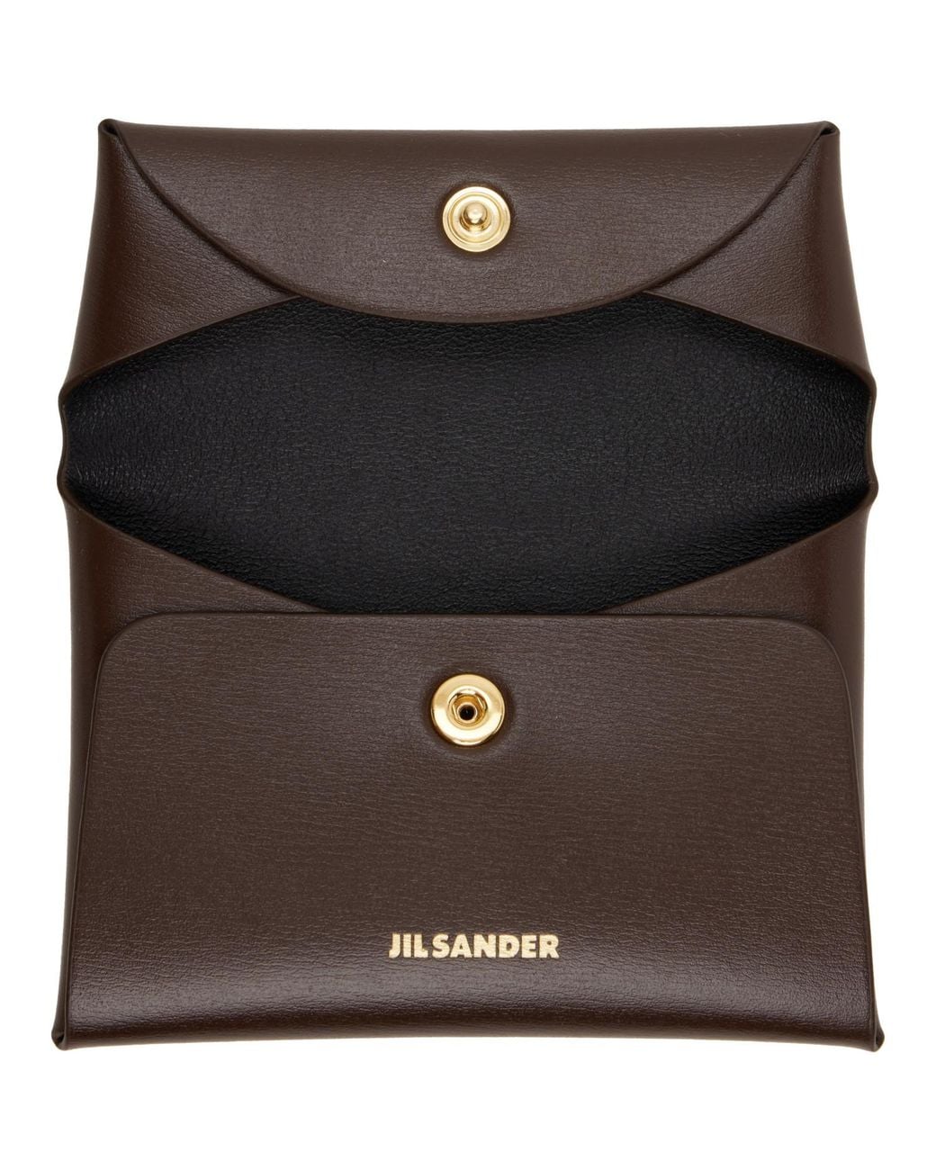 Jil Sander Brown Folded Coin Pouch