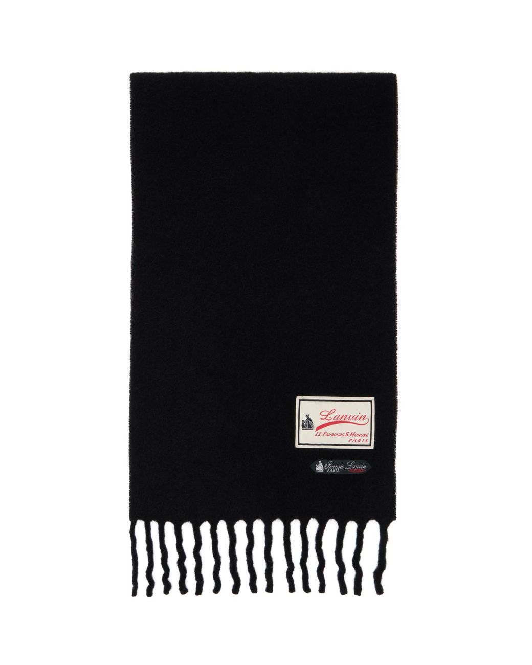 Lanvin Black Fluffy '22 Faubourg' Label Scarf for men