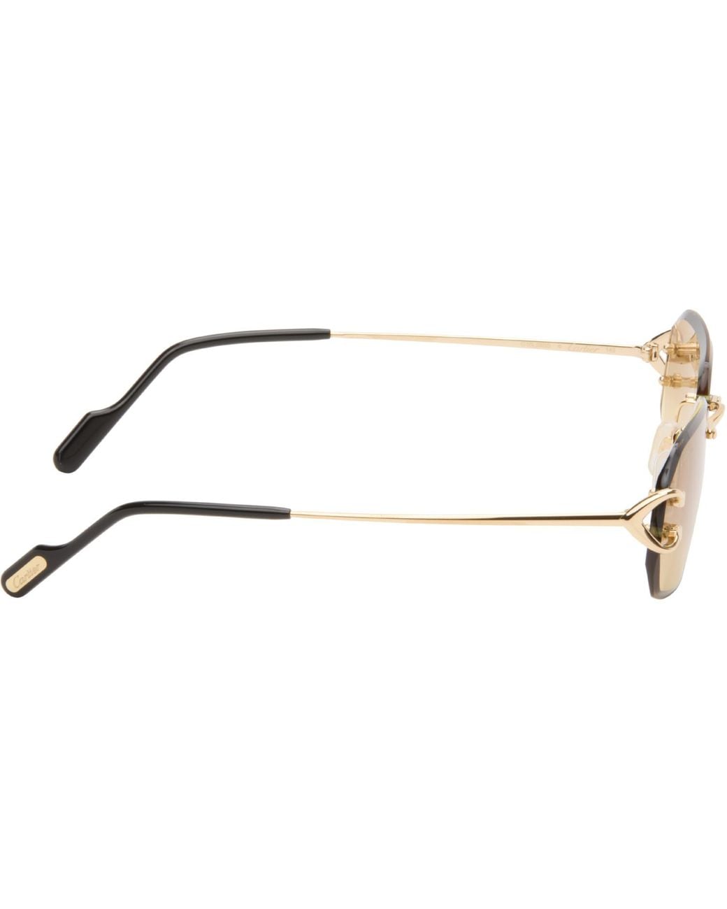 Cartier Natural Signature C Pilot Metal Sunglasses