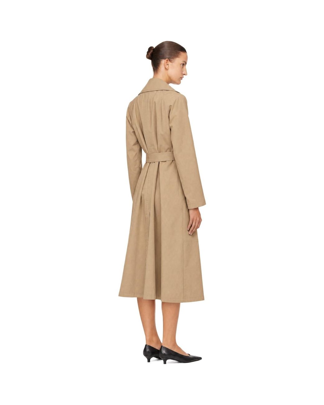 LE17SEPTEMBRE Natural Cotton Draped Funnel Neck Trench Coat
