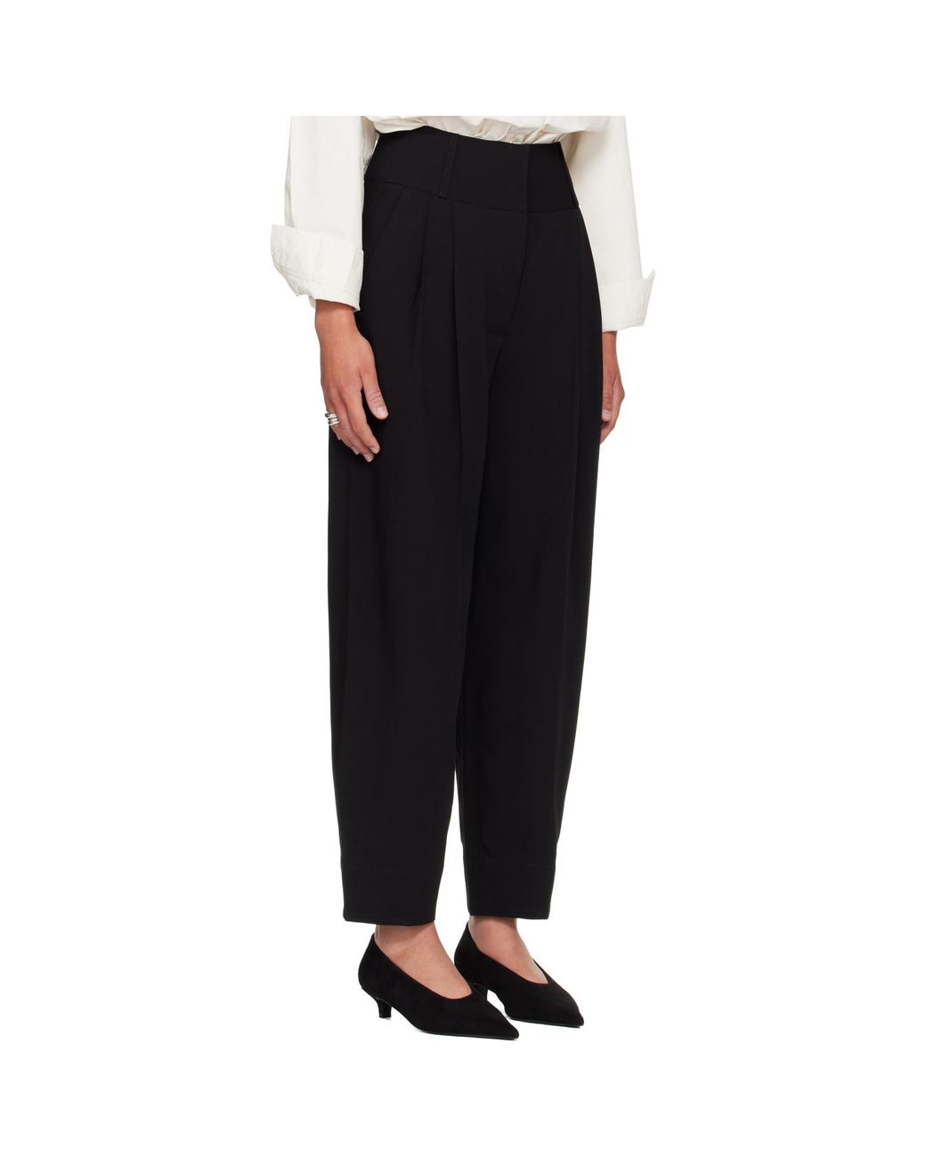 Totême Black Draped Balloon Trousers