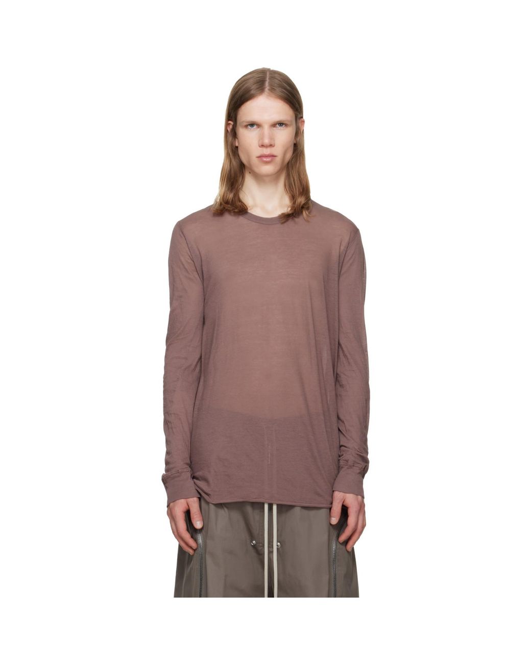 Rick Owens Brown Tower Basic Ls T-Shirt for men