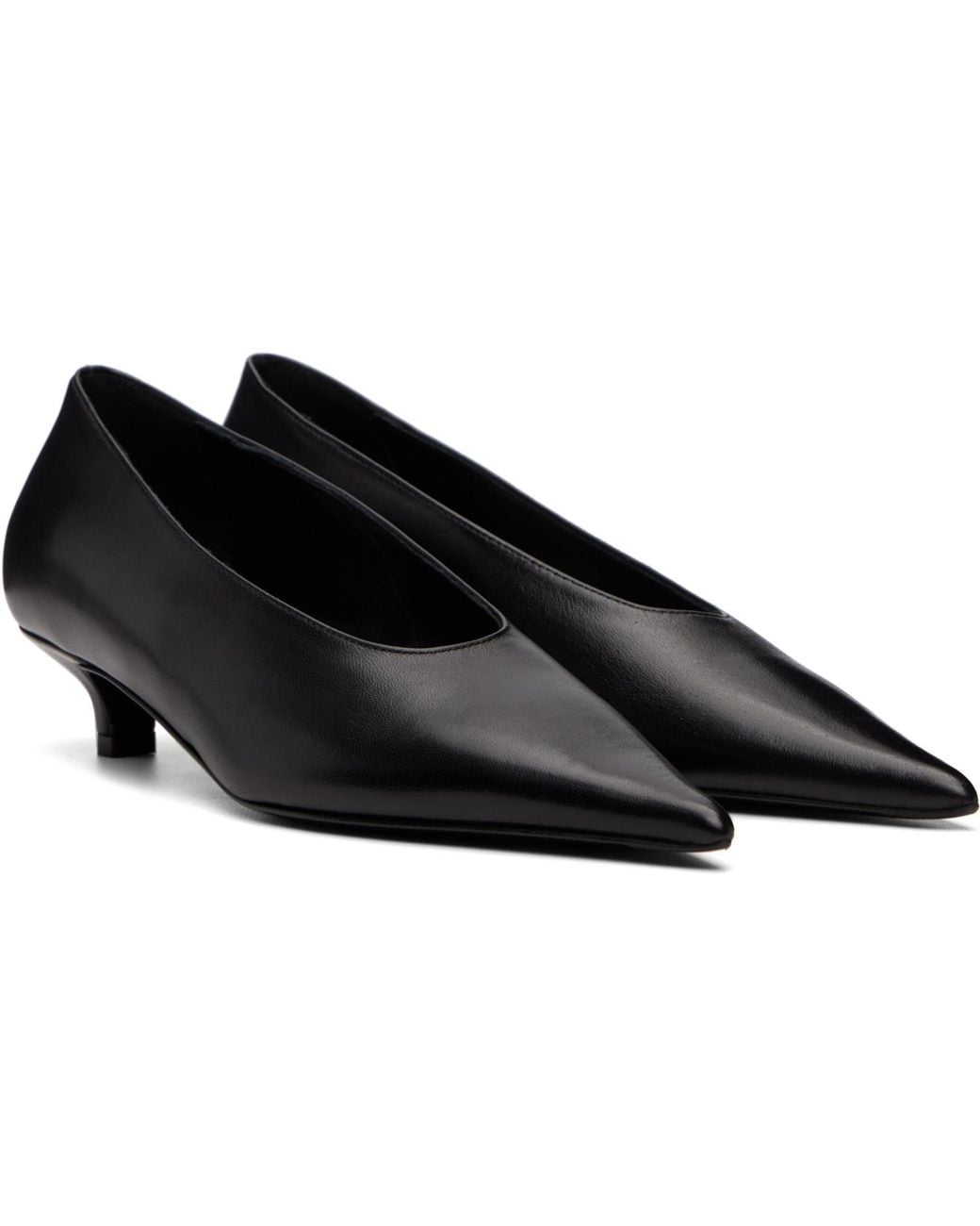 Totême Black Sharp Nappa Kitten Heels