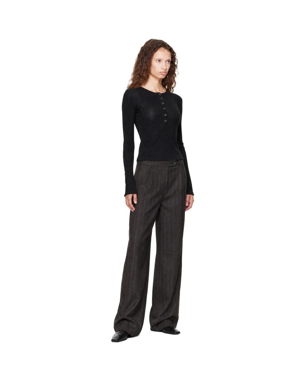 mfpen Black Long Sleeve Henley