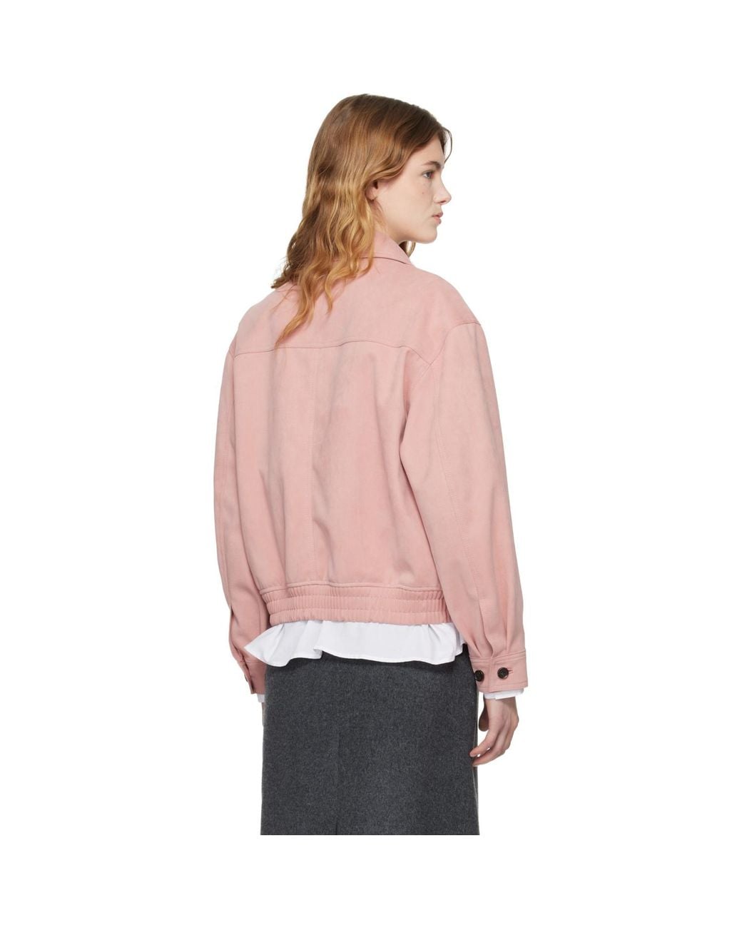 DUNST Orange Collared Faux-Suede Jacket