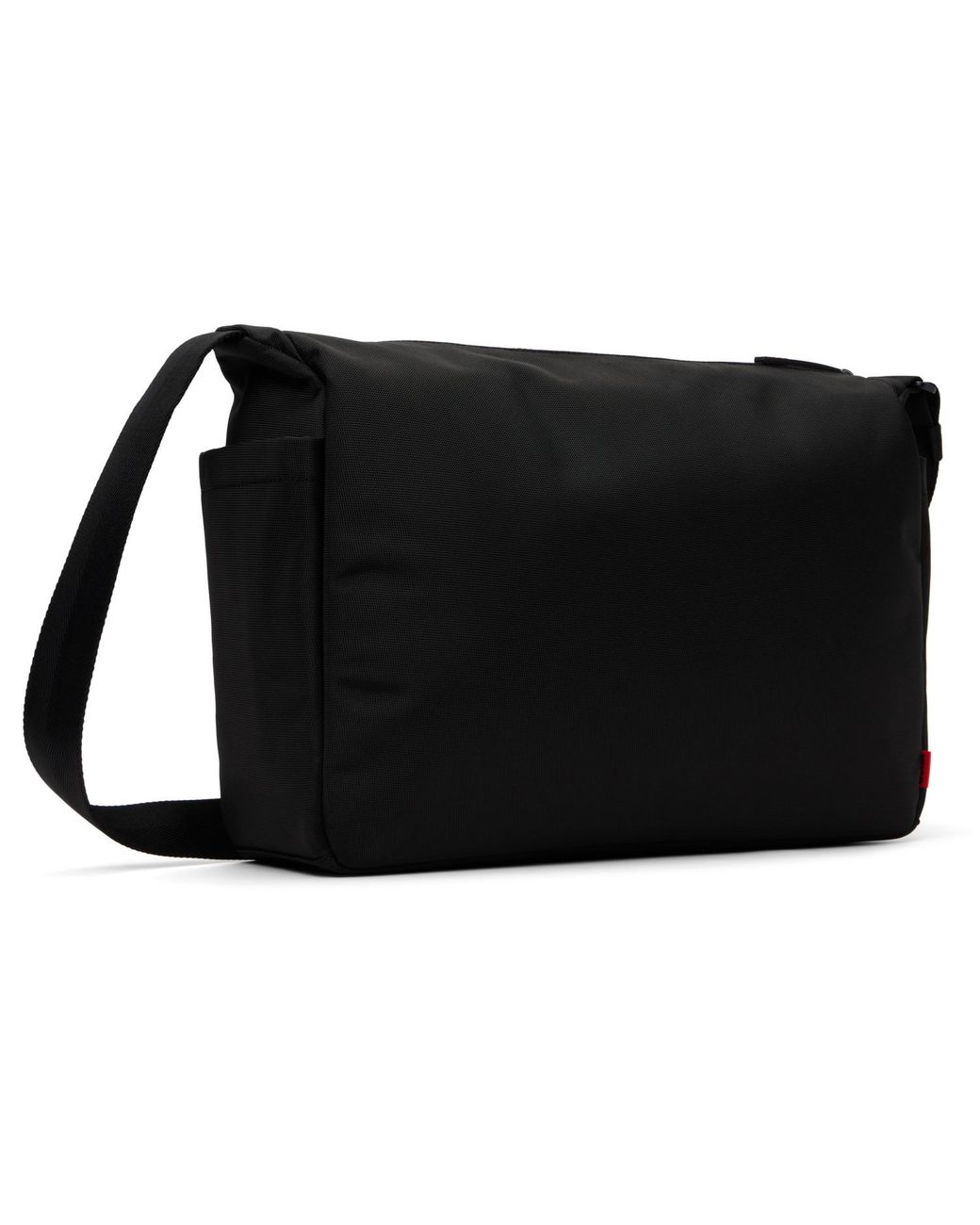 HUGO Black Canvas Messenger Bag for men