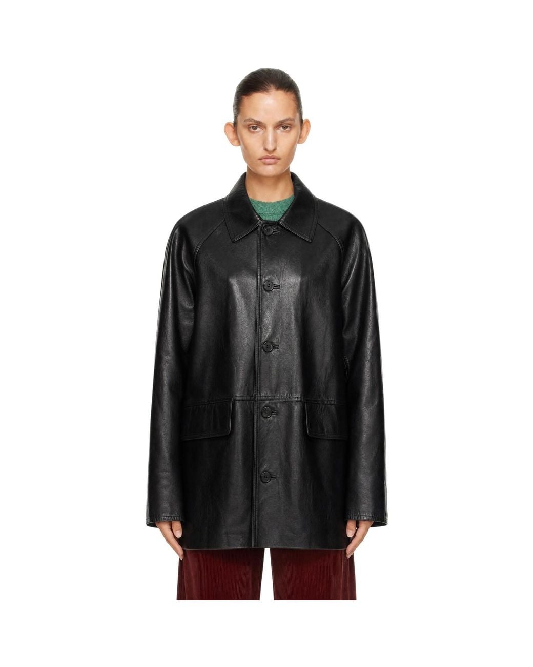 DUNST Black Lily Alter-Leather Half Jacket