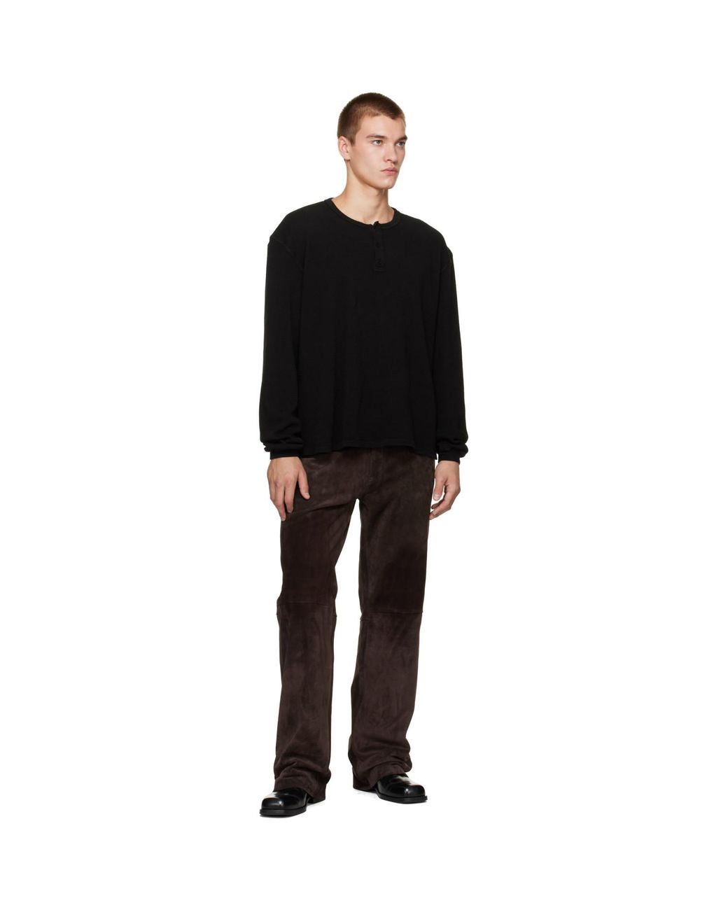 Our Legacy Brown Carlson Cut Leather Pants for men