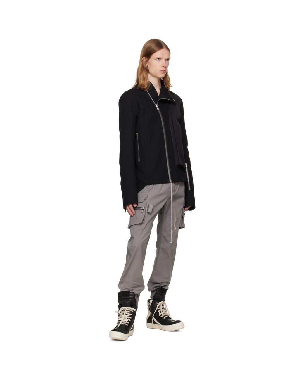 Rick Owens Gray Tower Mastodon Cargo Pants for men