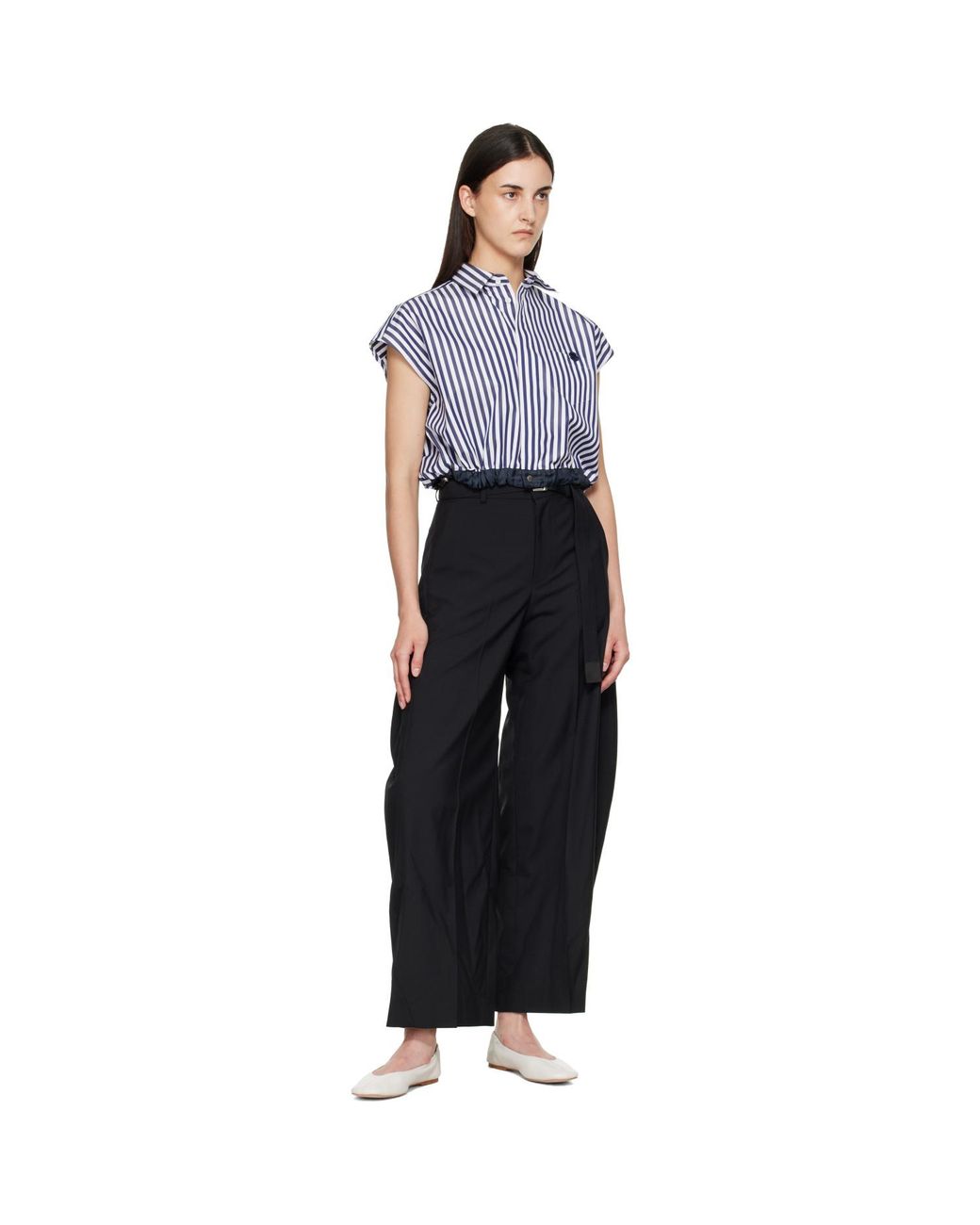 Sacai Blue Cotton Poplin Shirt