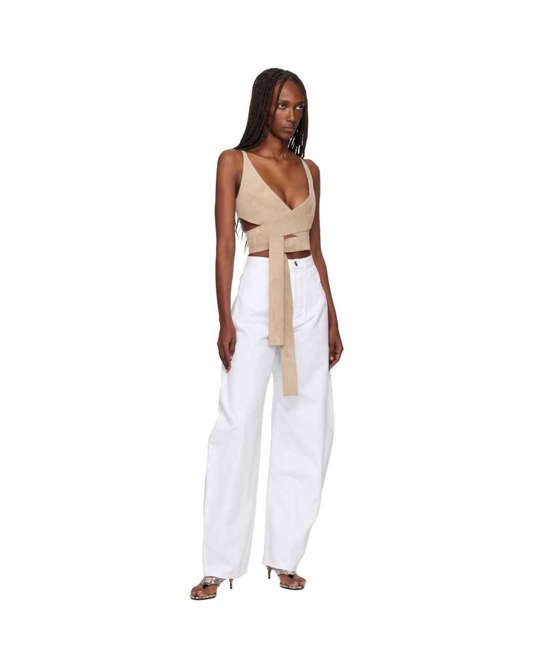 Alaïa Black Criss Cross Suede Top