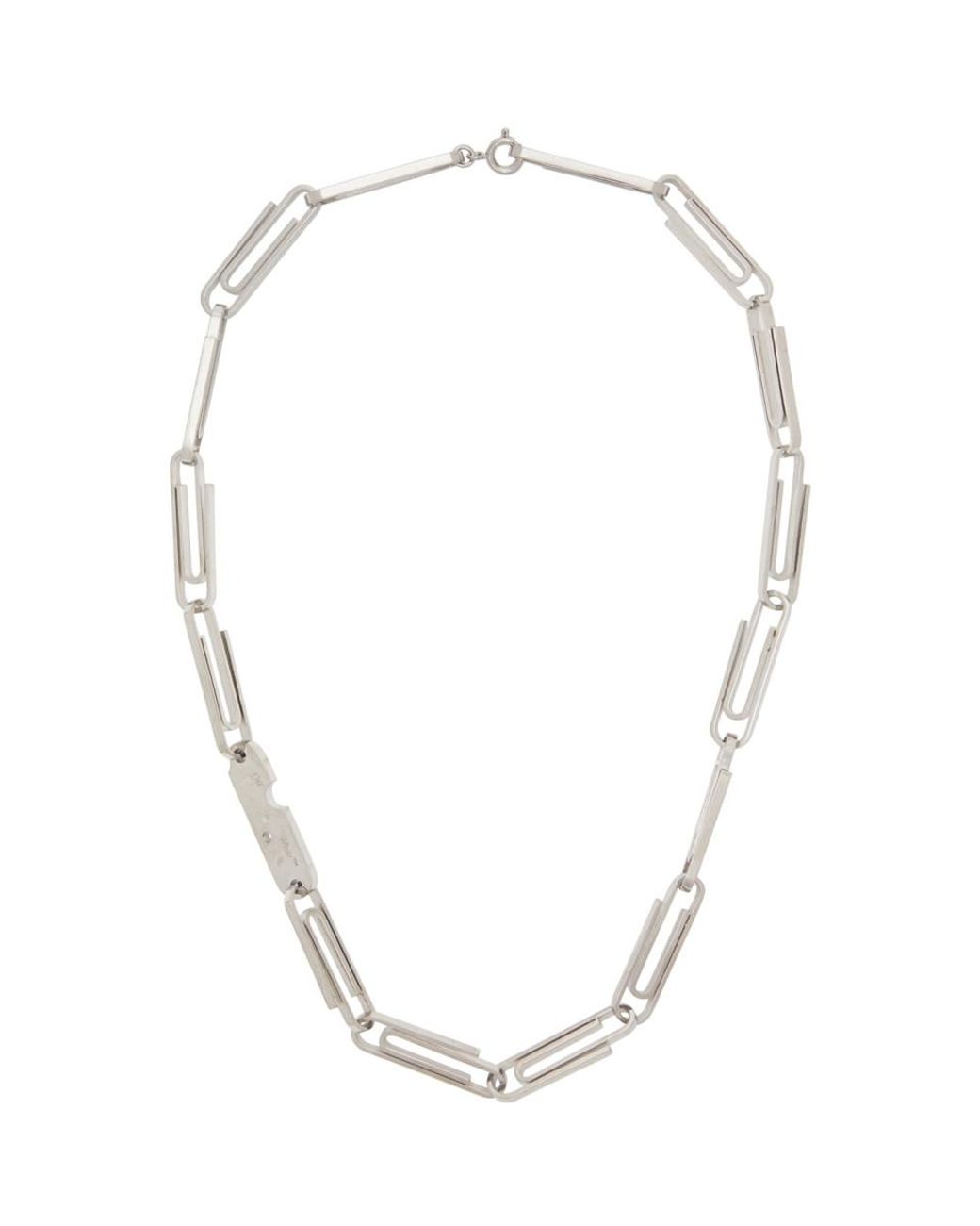 Off-White c/o Virgil Abloh Silver Short Multi Paperclip Necklace in  Metallic | Lyst