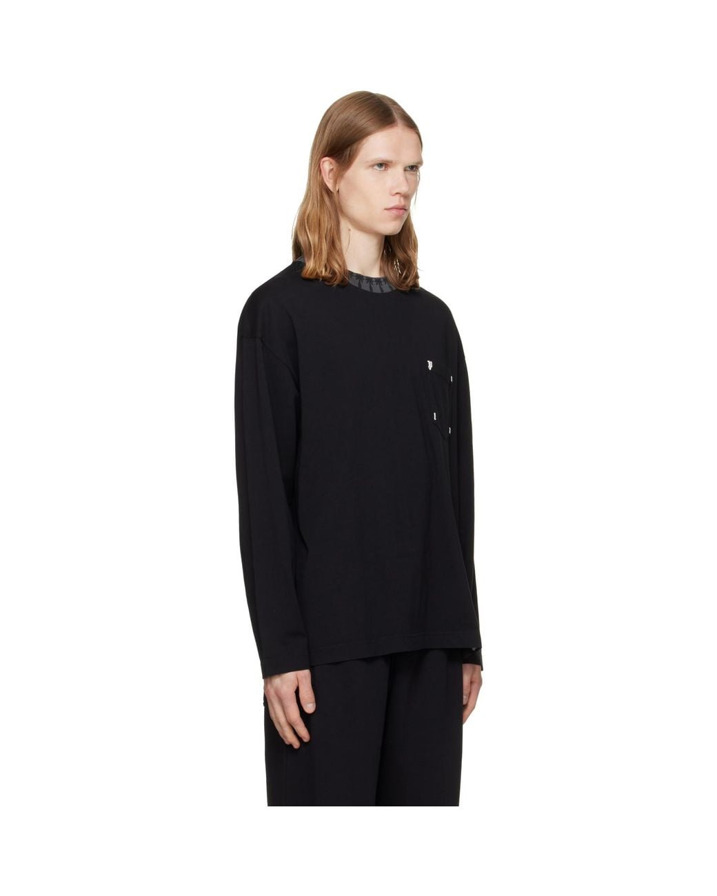 Palm Angels Black Palm Rib Long Sleeve T-Shirt for men