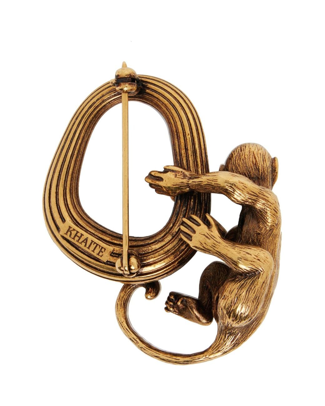 Khaite Metallic Monkey Brooch