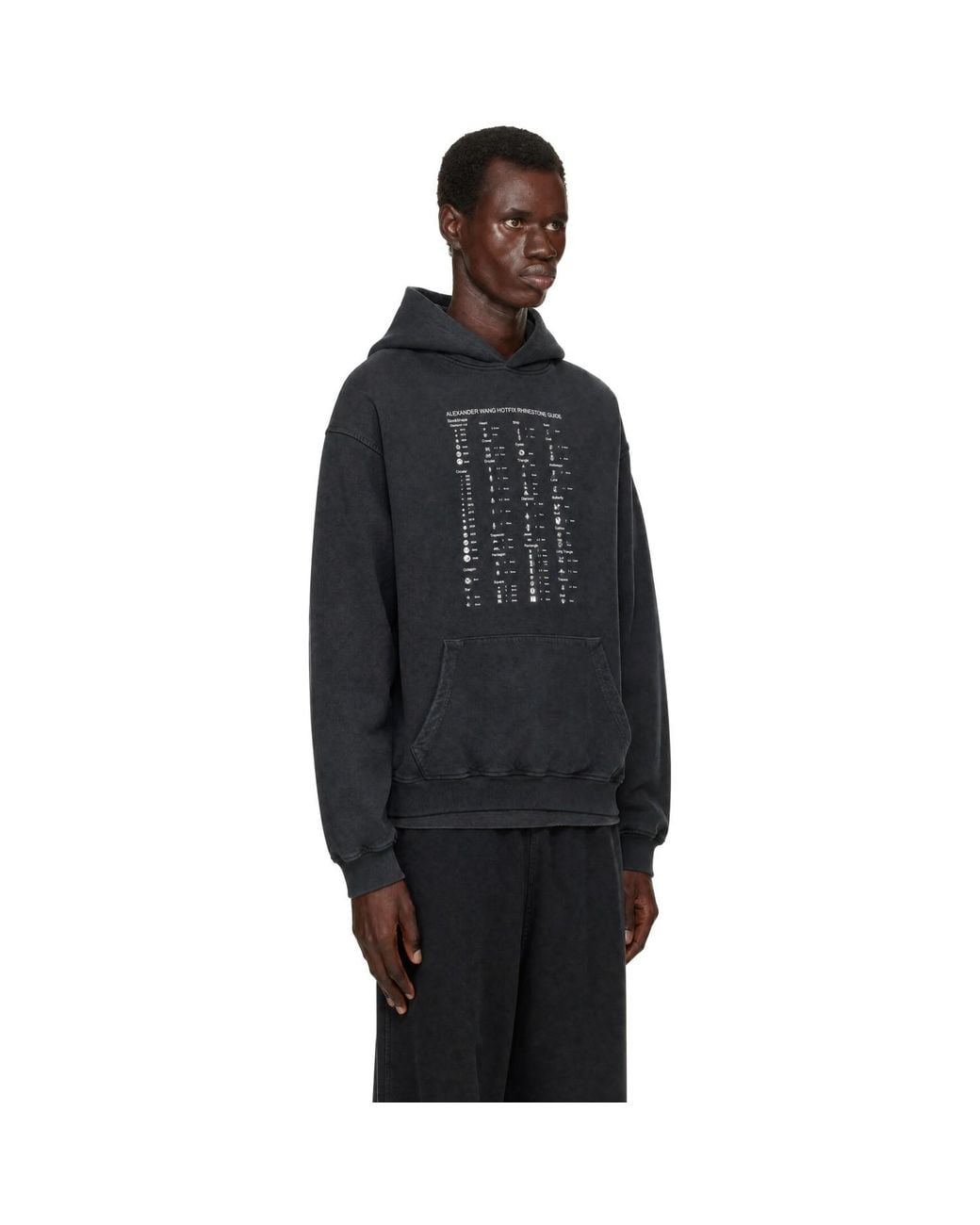 Alexander Wang Black Hotfix Card Graphic Hoodie for men
