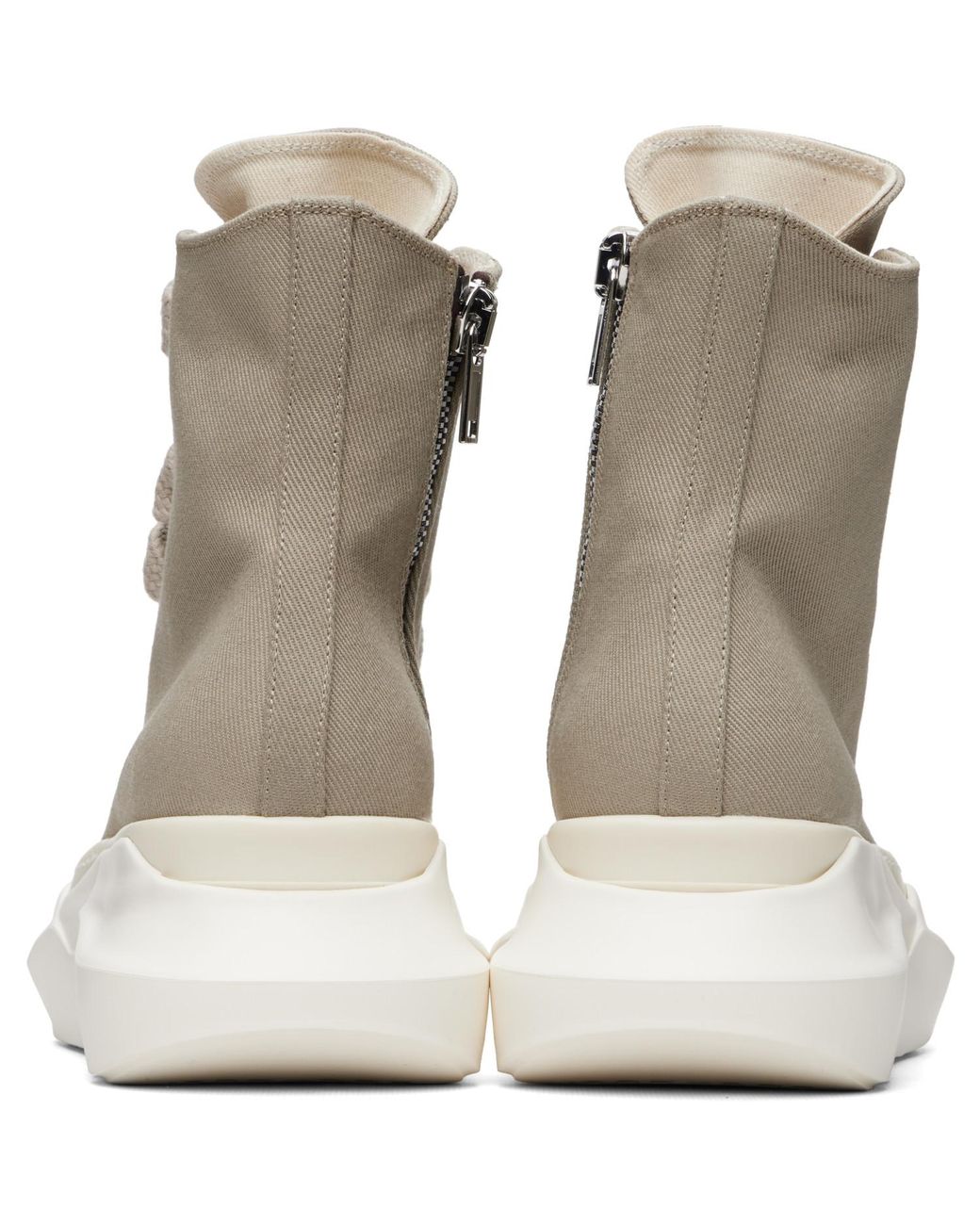 Rick Owens Gray Taupe Tower Jumbolace Abstract Sneakers for men