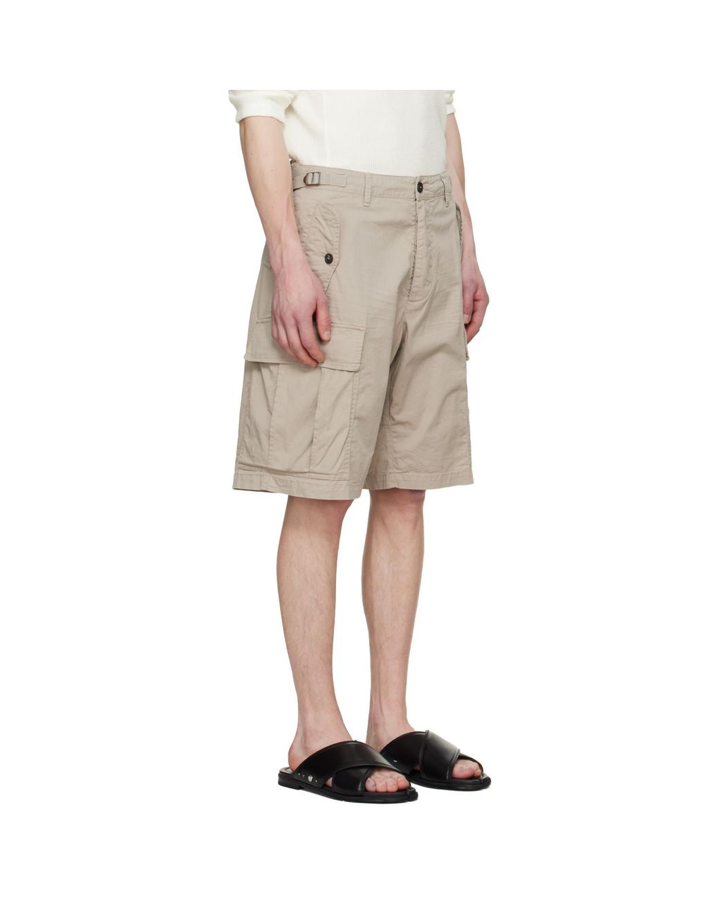 DSquared² Natural Light Cotton Utility Kawaii Shorts for men