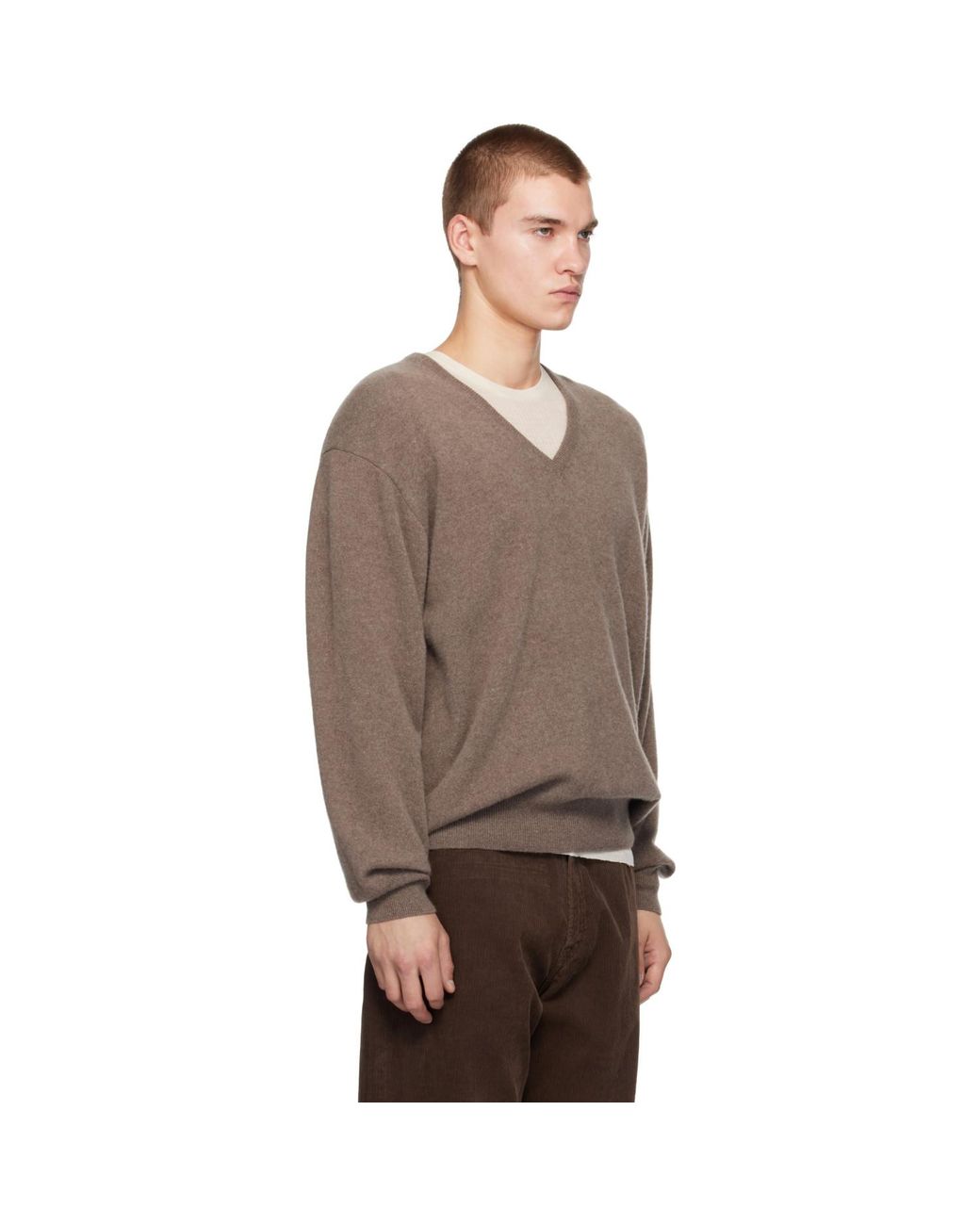 Pull En Cachemire À Col En V Ssstein pour homme en coloris Brown