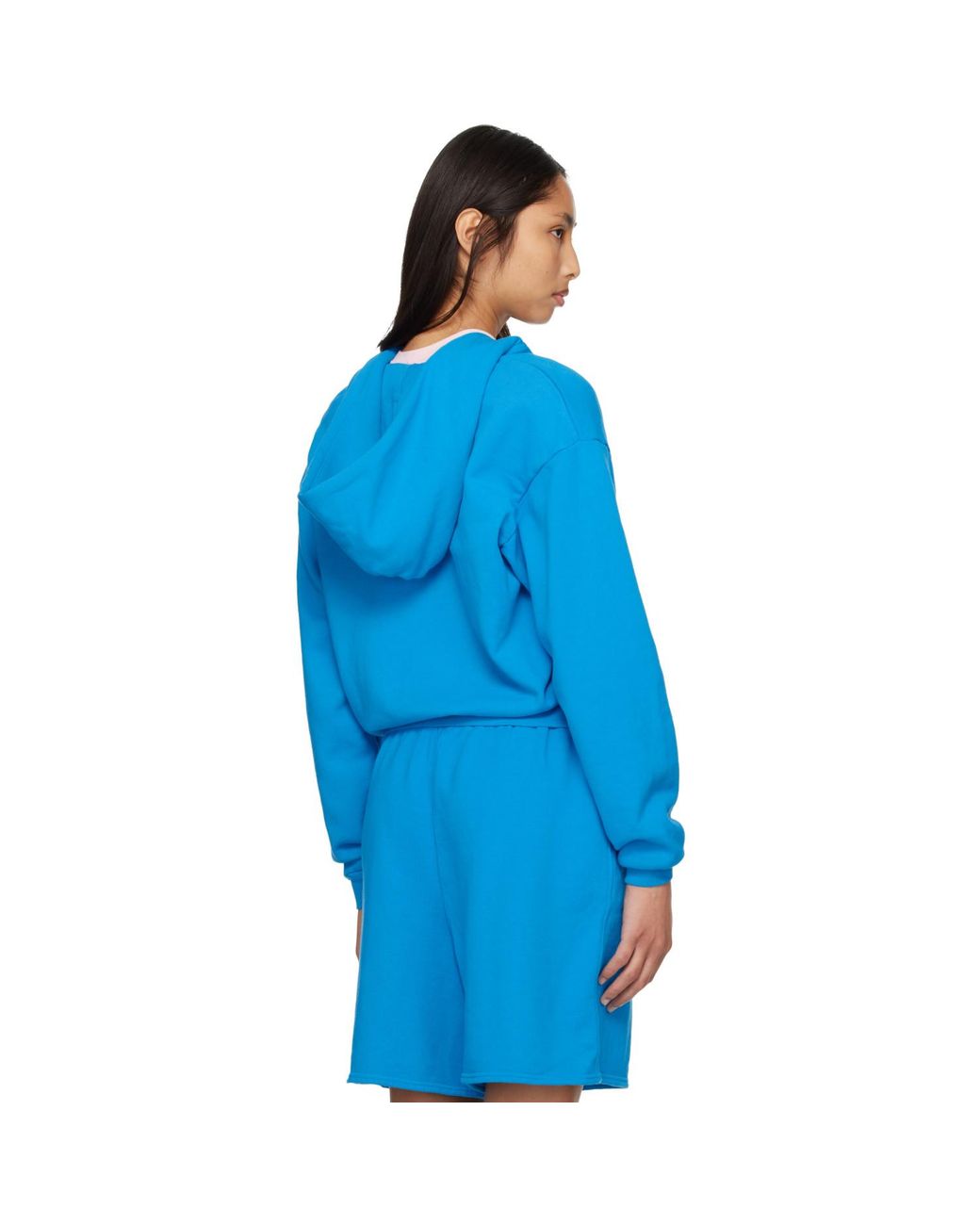 Skims Blue French Terry Zip Up Hoodie