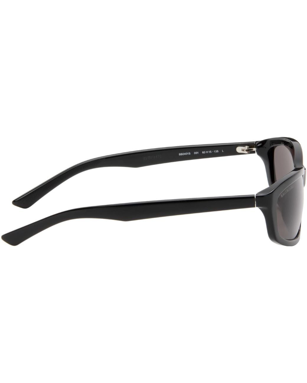 Balenciaga Black Rectangular Sunglasses for men