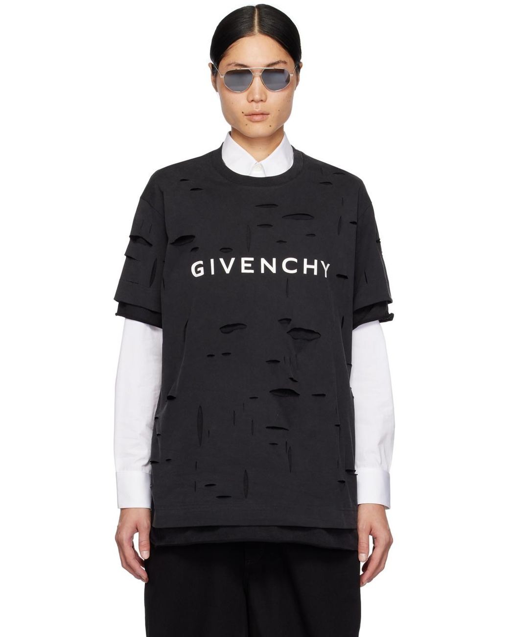 Givenchy Black Destroyed T shirt for Men Lyst