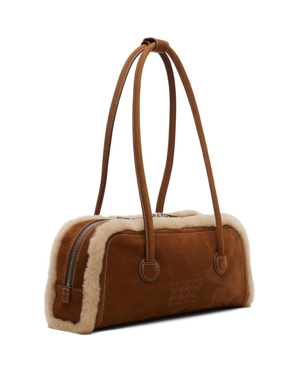 MARGE SHERWOOD Brown Tan Soft Boston Ew Bag