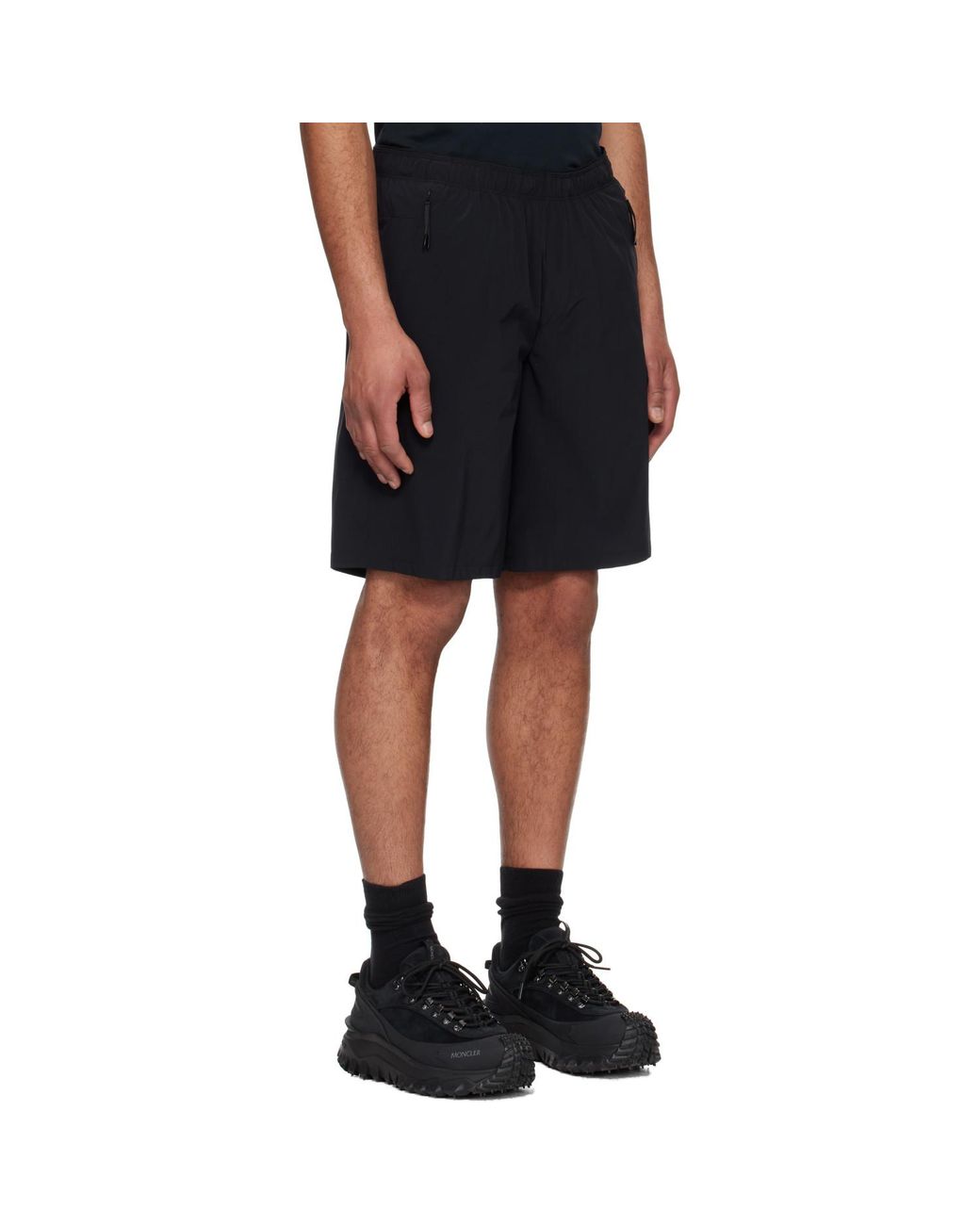 Moncler Black Logo Patch Shorts for men