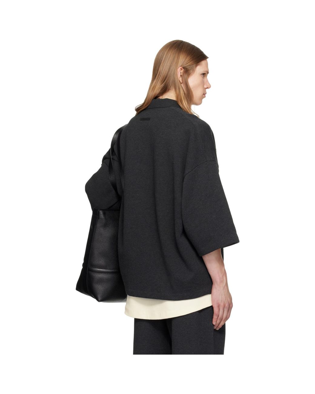 Fear Of God Black Panelled Crop Polo for men