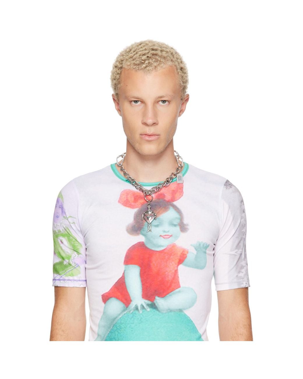 Chopova Lowena Metallic Dolly Carabiner Necklace for men