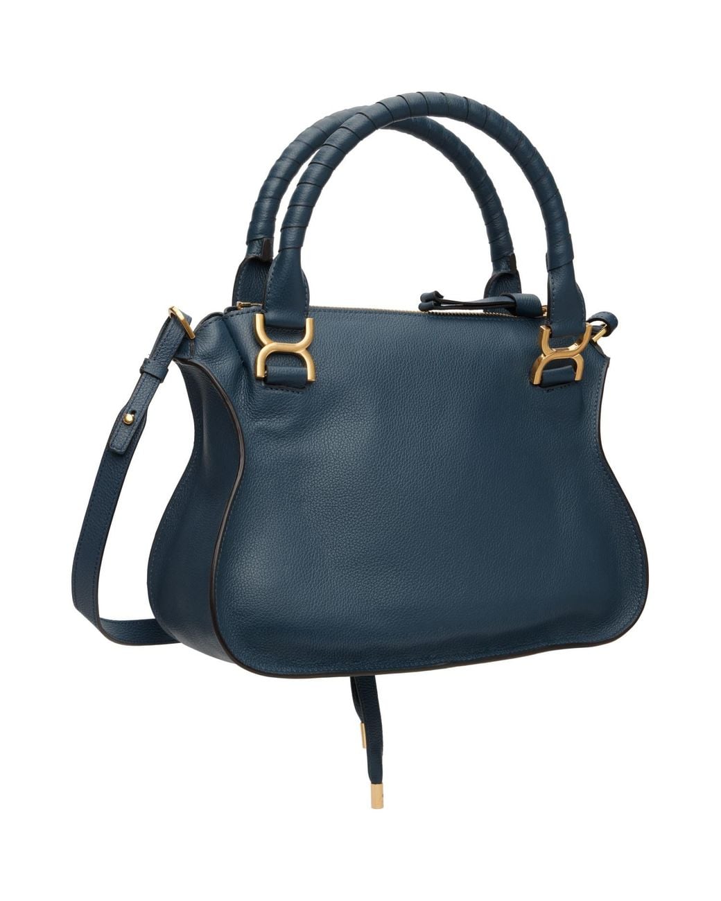 Chloé Blue Grained Leather Marcie Bag