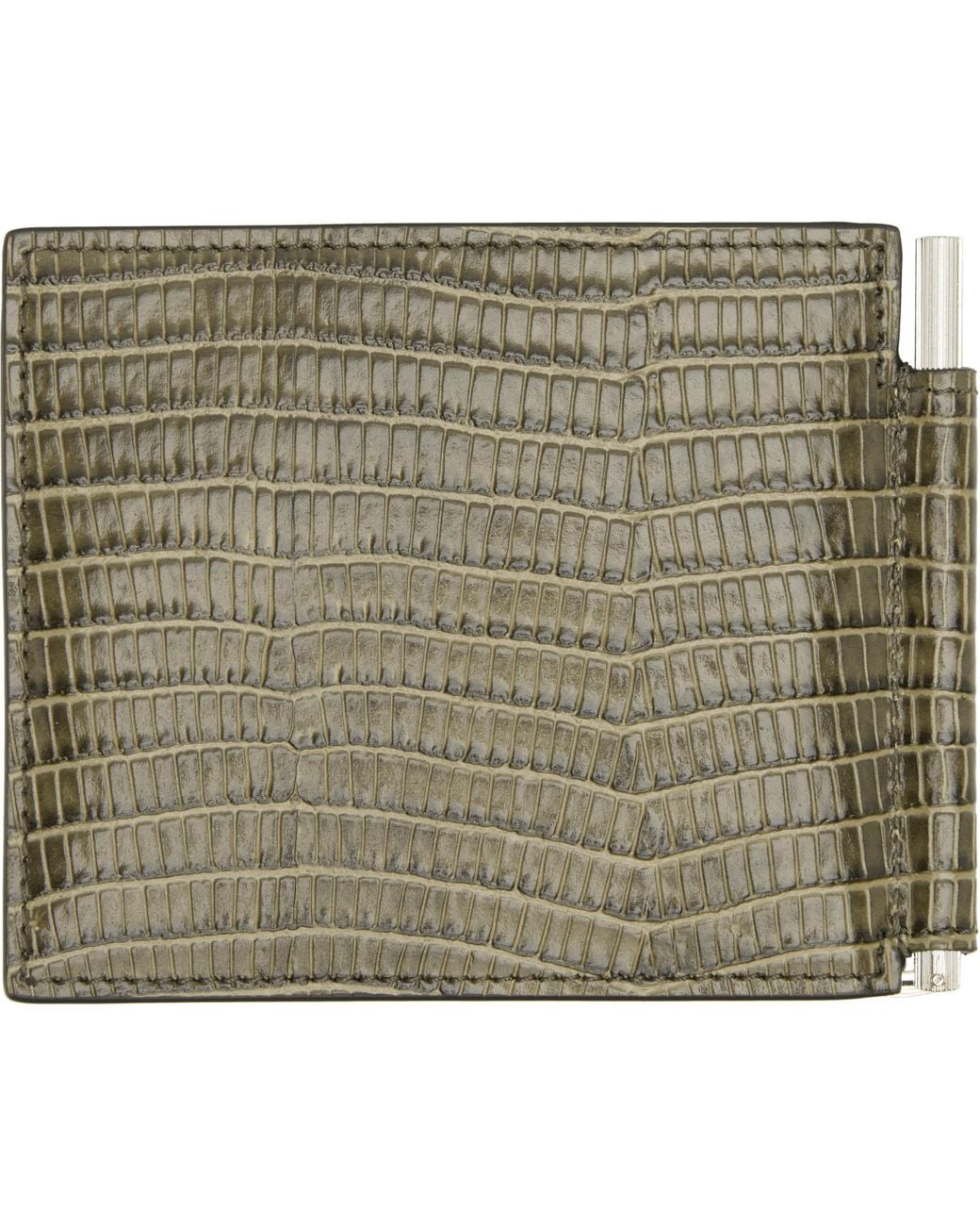 Tom Ford Green Khaki T Line Money Clip Wallet for men
