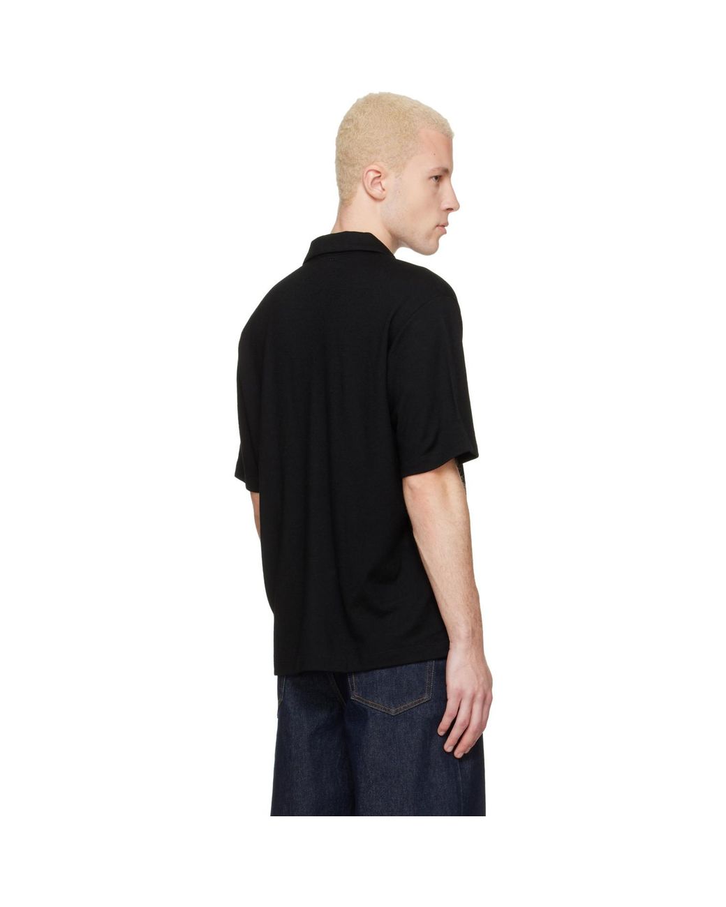 Lady White Co. Black Summer Wool Polo for men