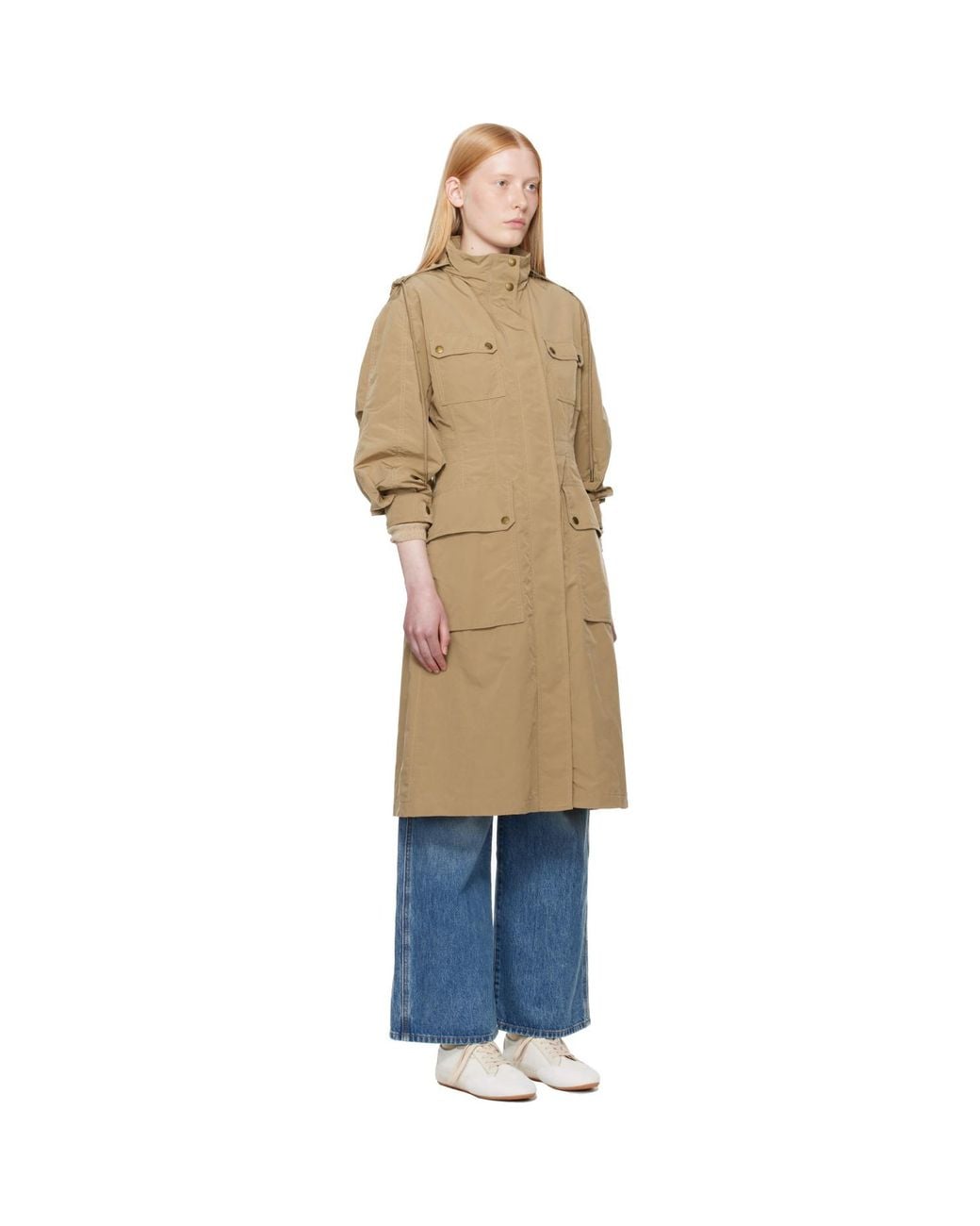 Moncler Blue Tan Nantes Parka Coat