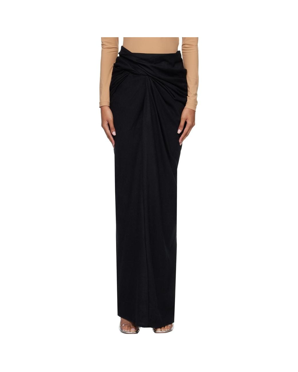 Entire studios Black Interlock Maxi Skirt