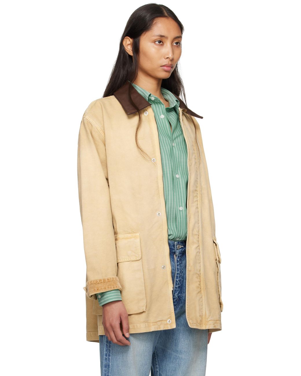 AURALEE Organic Cotton Duck Jacket in Natural | Lyst
