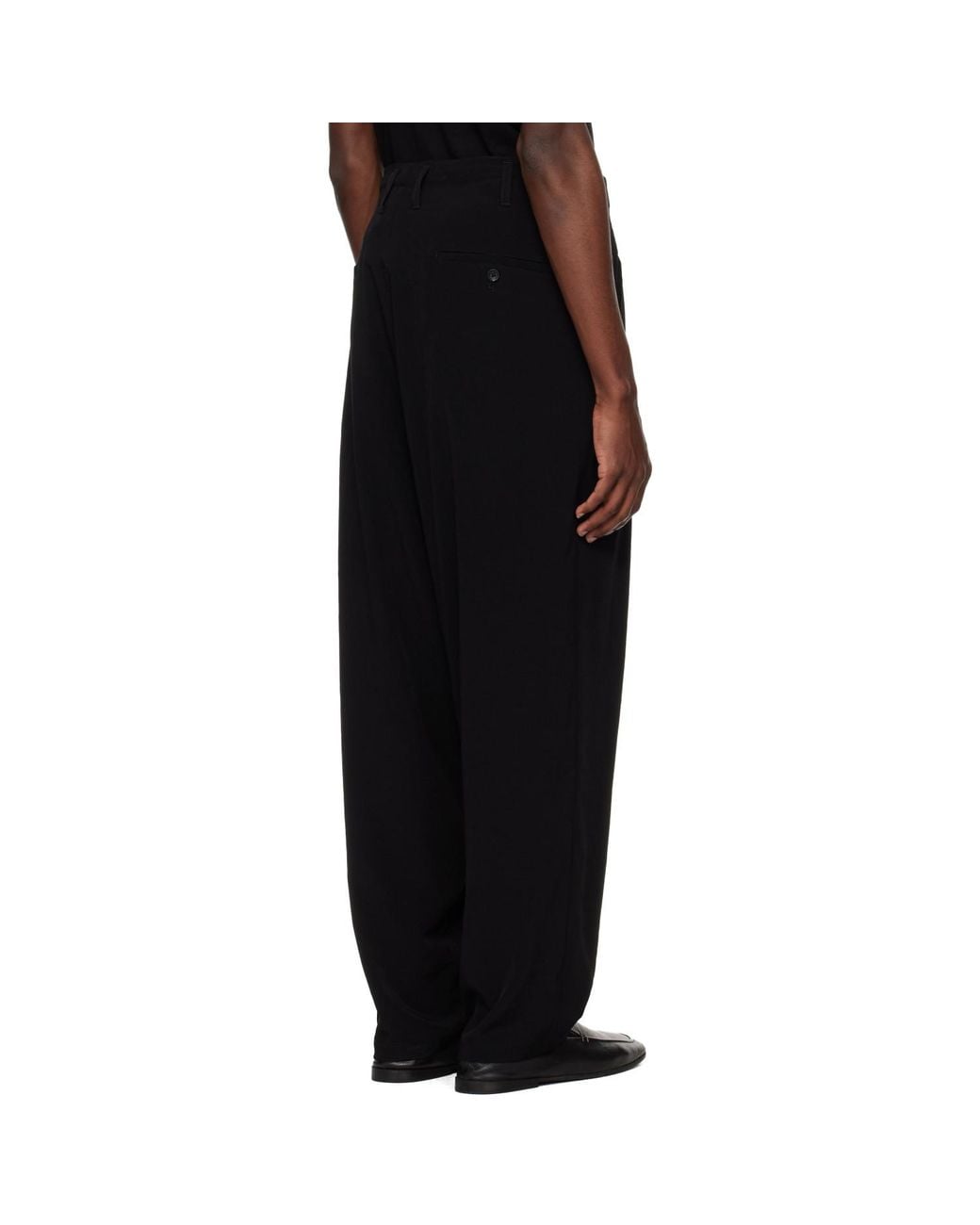 Yohji Yamamoto Black Ta Tuxedo 1 Tuck Trousers for men