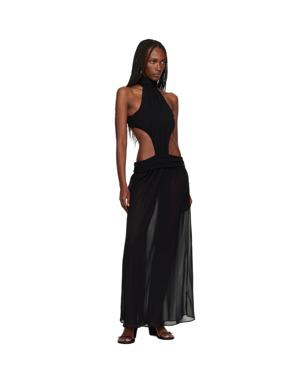 GUIZIO Black Marais Maxi Dress