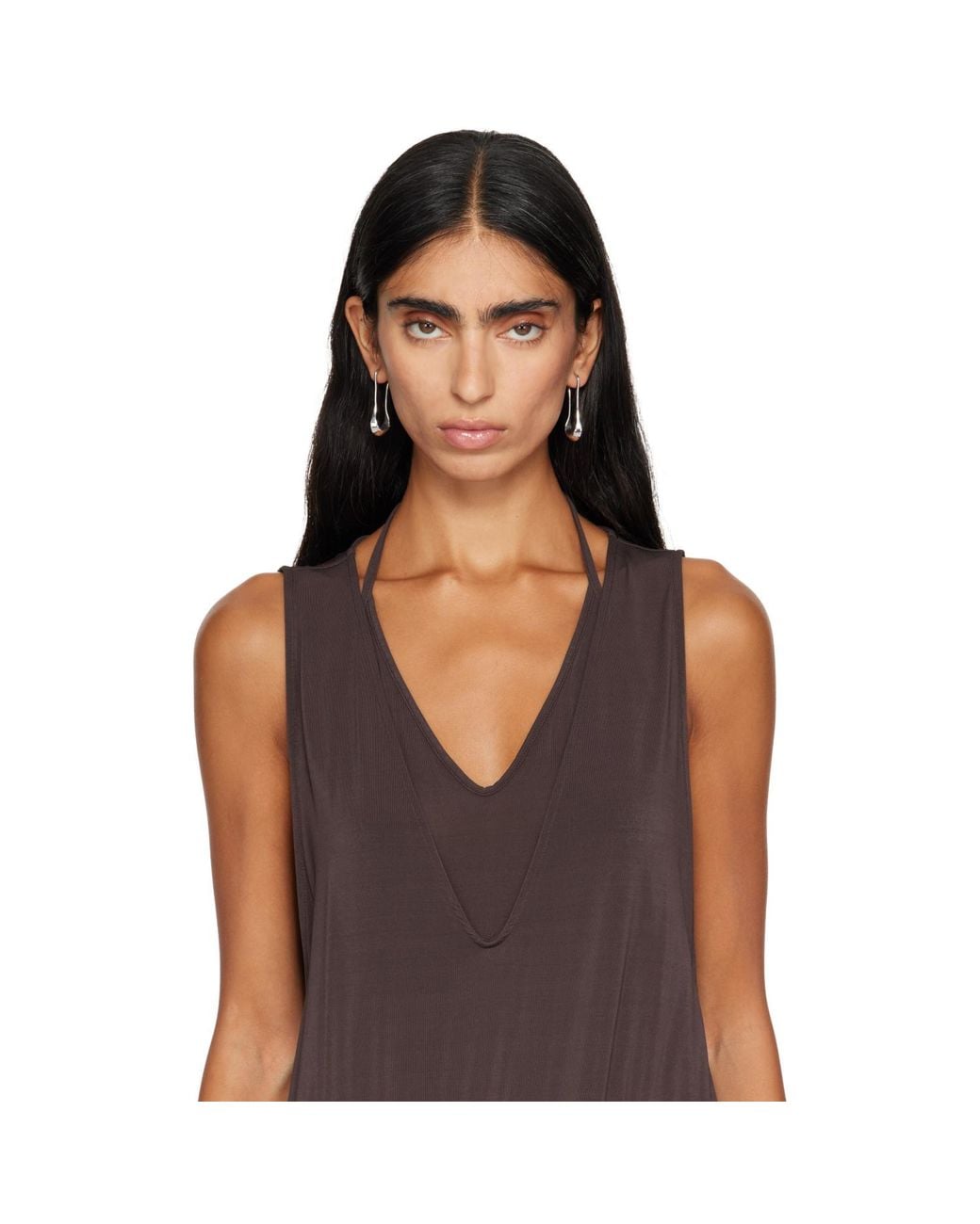 Lemaire White Short Drop Earrings