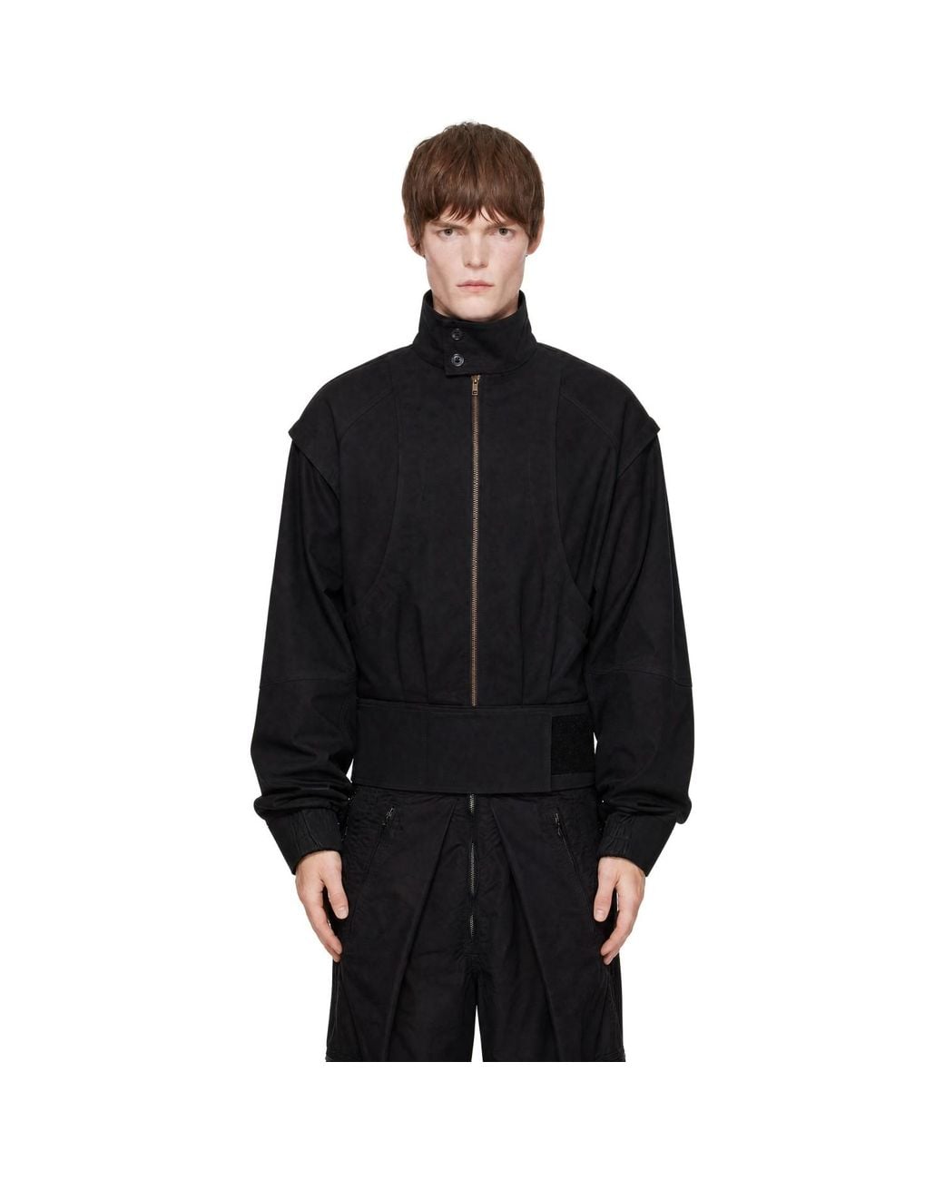 HYACYN Black Notgnirrah Jacket for men