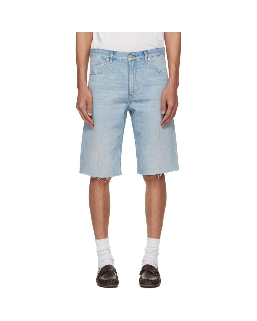 A.P.C. Blue Sam Denim Bermuda Shorts for men