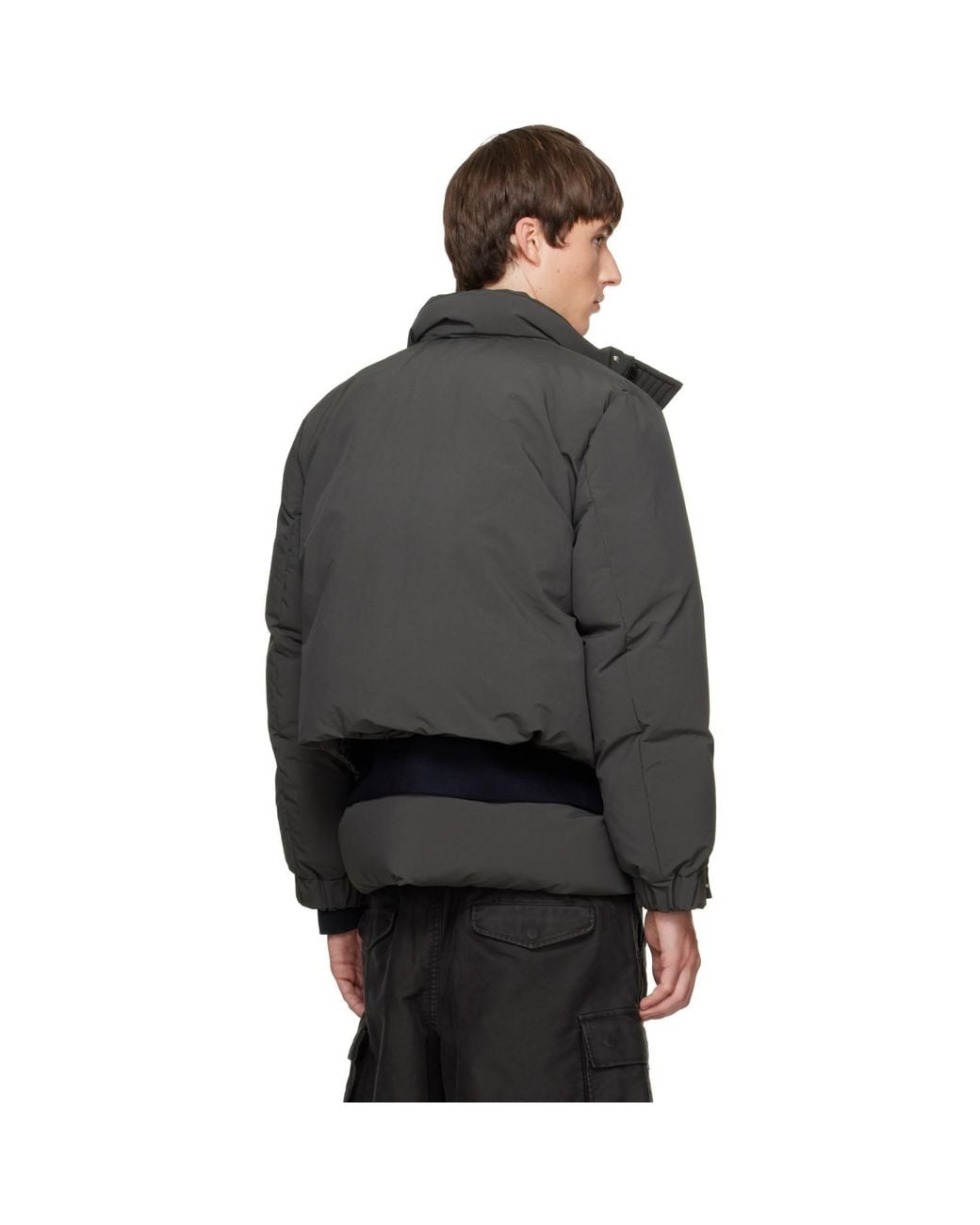 Sacai Black Down Puffer Blouson Jacket for men