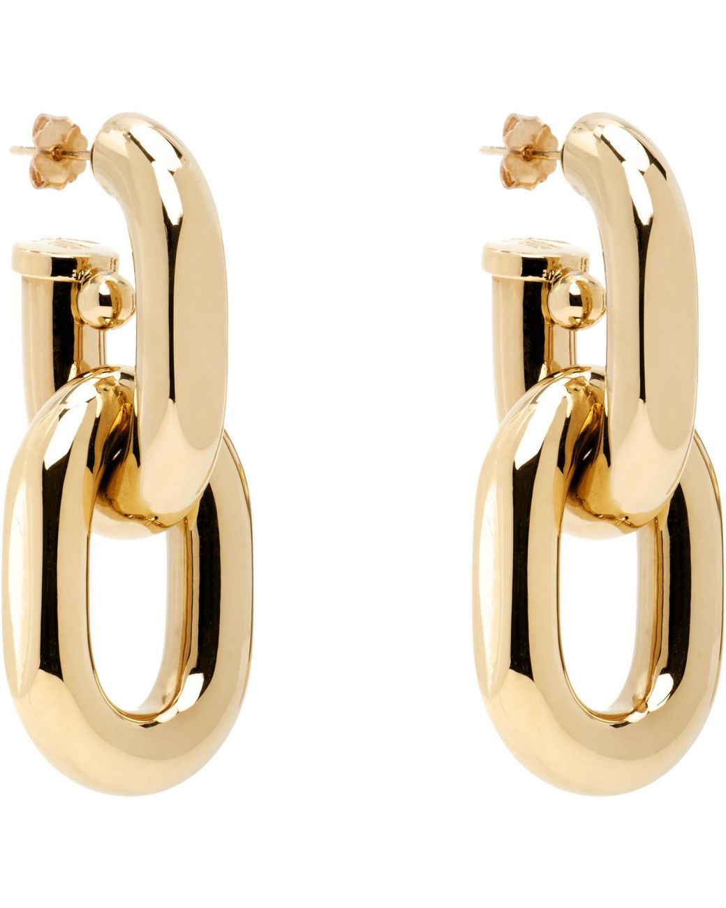 Rabanne Metallic Double Xl Link Earrings