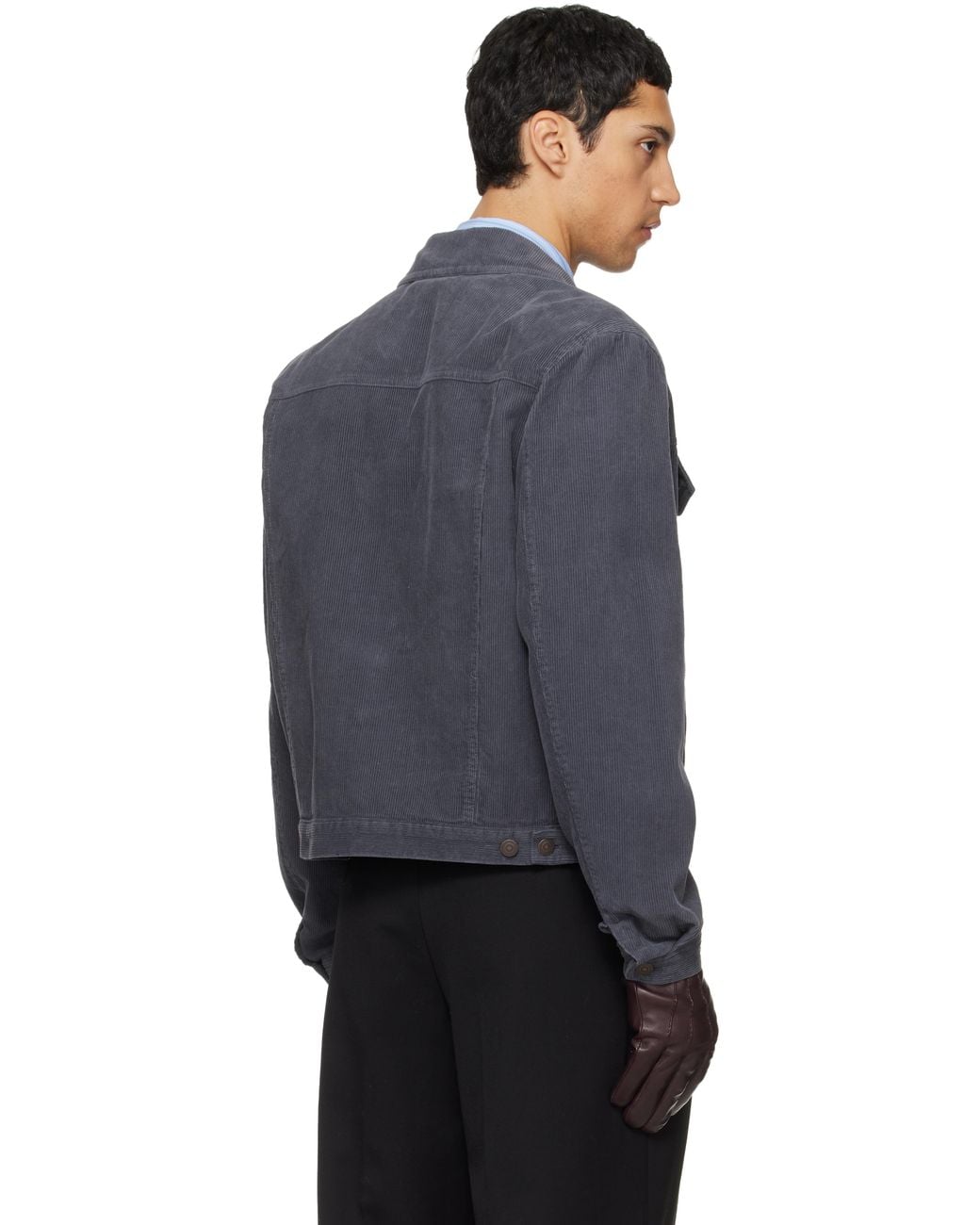 TONYWACK Blue Washed Corduroy Type-3 Trucker Jacket for men