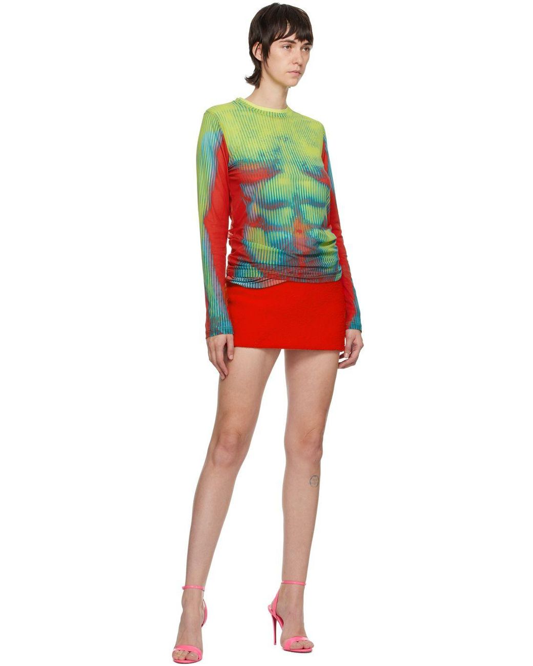 Y/Project Yellow Printed Long Sleeve T-Shirt