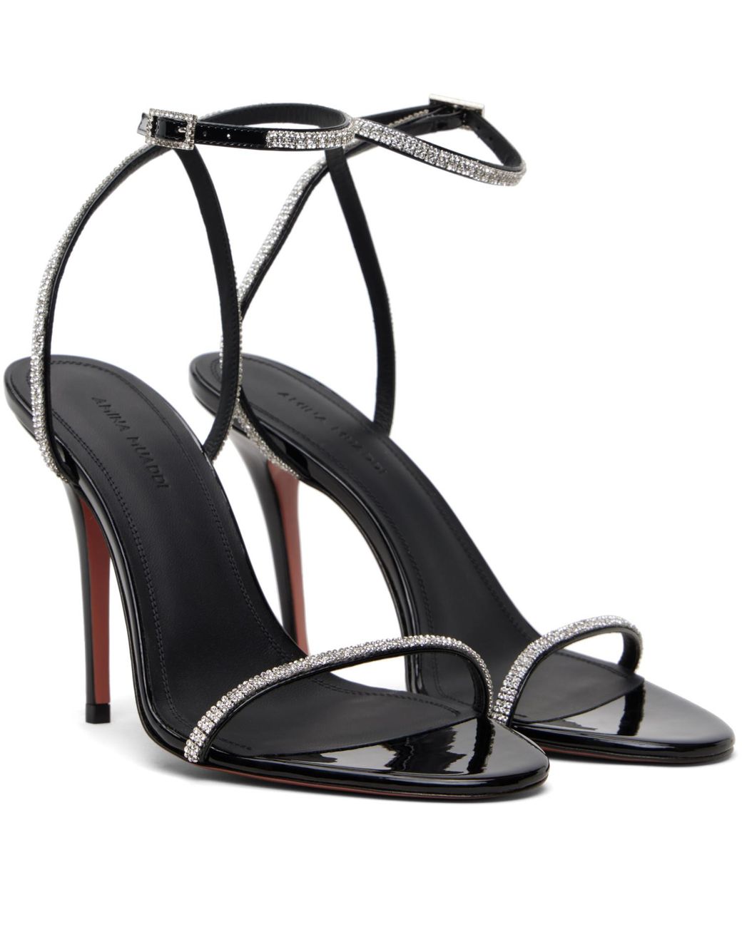 AMINA MUADDI Black Diamante 105 Heeled Sandals